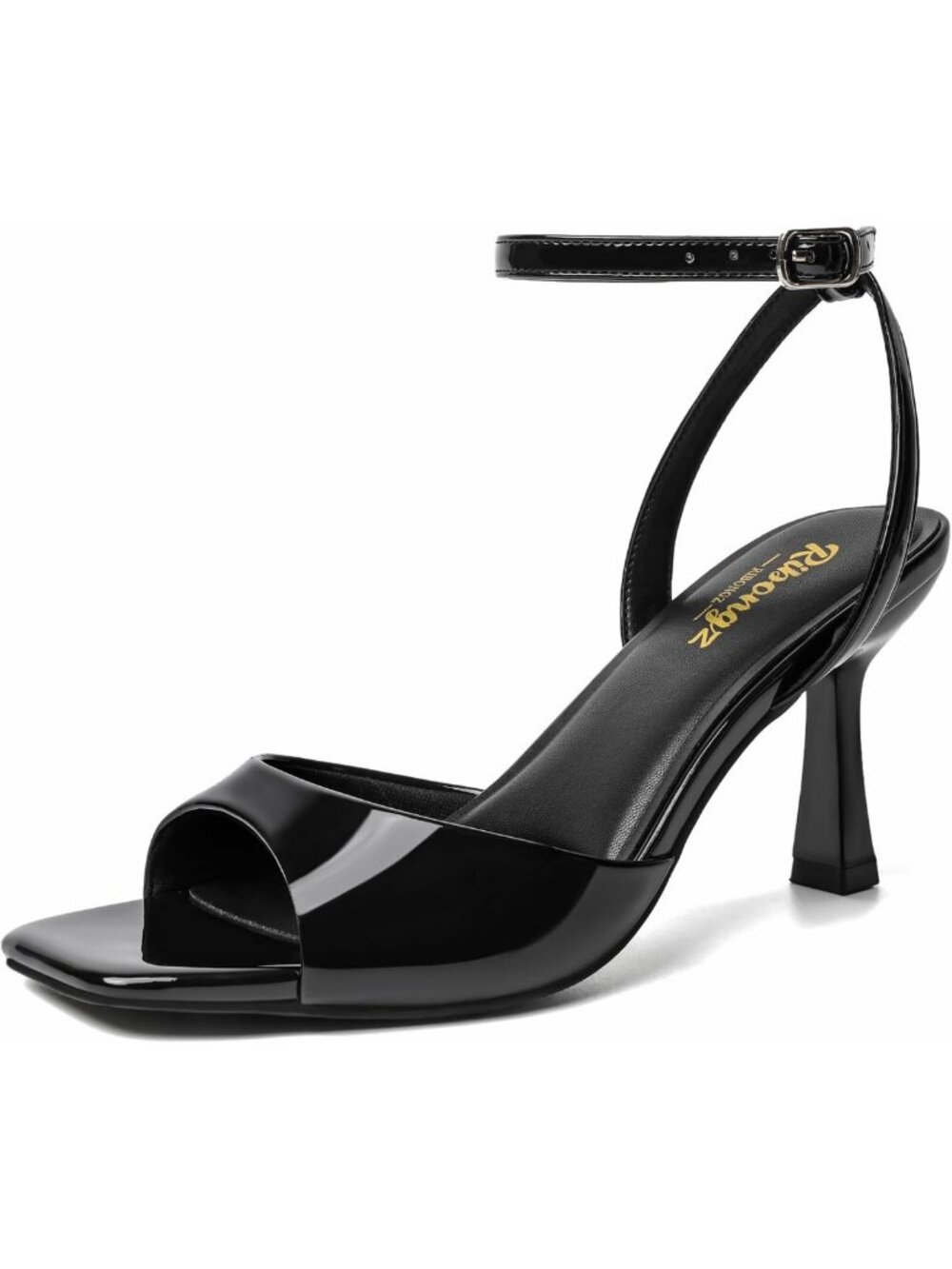 Elegant Strappy Heeled Sandals for Women - Open Toe Kitten Heels, Ankle Strap